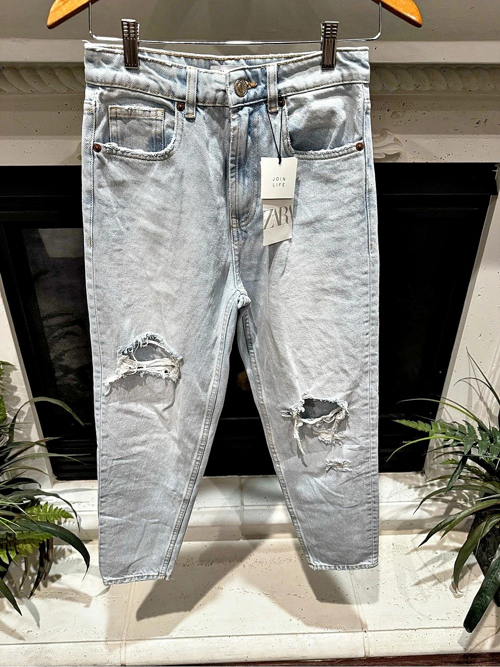 🆕 Zara Distressed Skinny Jeans in Blue NWT